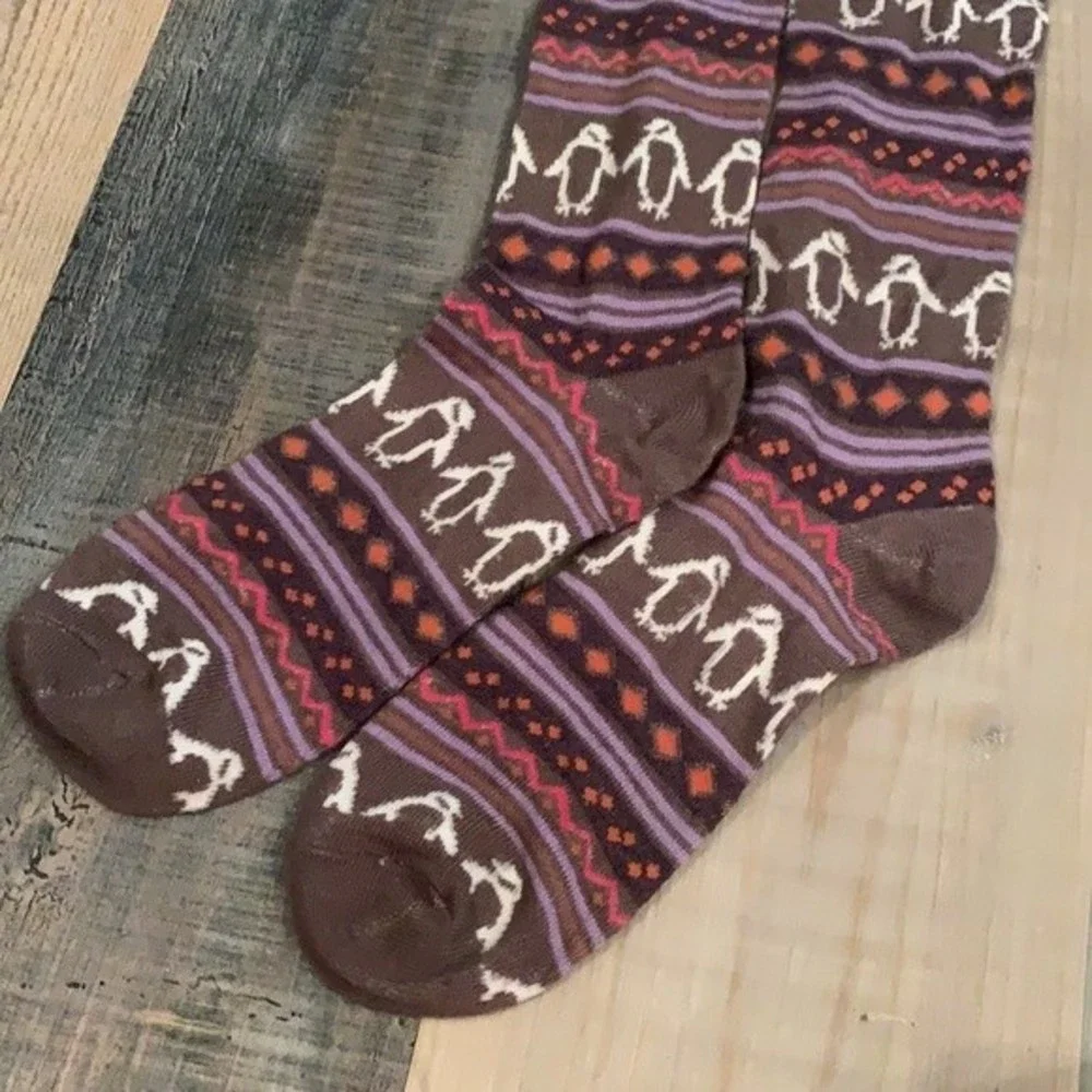 Penguin Winter Holiday Long Socks Unisex Christmas Time Cozy Gift OS Fits Most